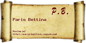 Paris Bettina névjegykártya